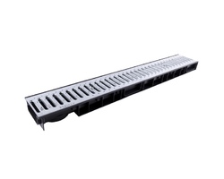 Лоток Ecoteck ParkLine DN100 h59 с решеткой стальной A15 (черный)