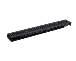 Лоток Ecoteck ParkLine DN100 h59 с решеткой чугунной щелевой C250 (черный)