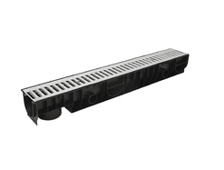 Лоток Ecoteck STANDART 100.125 h129 с решеткой стальной, кл.А15